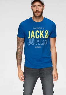 Jack & Jones T-Shirt KOMPO TEE Dunkelblau/Blau Jack & Jones T-Shirt KOMPO TEE Dunkelblau/Blau