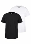 Fruit of the Loom T-Shirt mit V-Ausschnitt Schwarz/Weiß/Hellgrau