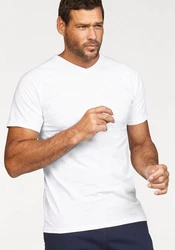 Fruit of the Loom T-Shirt mit V-Ausschnitt Weiß/Creme/Grau
