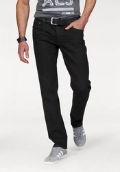 John Devin Straight-Jeans Schwarz/Braun