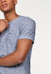 Bruno Banani T-Shirt Kurzarm Slim Fit Rundhalsausschnitt Grau/Hellblau/Dunkelblau