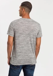 Bruno Banani T-Shirt Kurzarm Slim Fit Rundhalsausschnitt Hellgrau/Grau/Schwarz