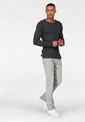 Bruno Banani Rundhalspullover Rippoptik 