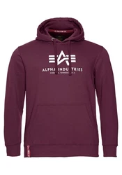 Alpha Industries Kapuzenpullover Basic Hoodie Herren Dunkelrot/Rosa/Lila/Fliederfarben/Bordeaux