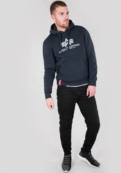 Alpha Industries Kapuzenpullover Basic Hoodie Herren Hellblau/Dunkelblau/Blau