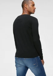 TOM TAILOR Herren Basic Pullover mit V-Ausschnitt (1012820) Black (1012820)