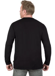 Trigema Longsleeve Langarmshirt mit Knopfleiste Schwarz