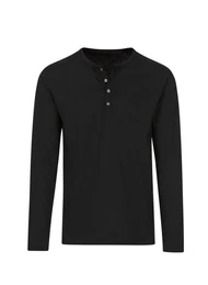 Longsleeve Langarmshirt mit Knopfleiste (1-tlg)