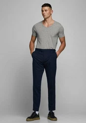 Jack & Jones T-Shirt SLIM-FIT BASIC TEE V-NECK Hellgrau/Grau/Dunkelgrau