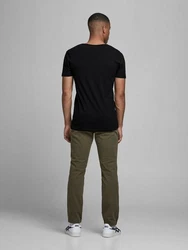 Jack & Jones T-Shirt SLIM-FIT BASIC TEE V-NECK Dunkelgrau/Grau/Schwarz