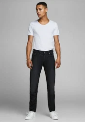 Jack & Jones T-Shirt SLIM-FIT BASIC TEE V-NECK Creme/Weiß