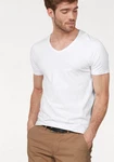 Jack & Jones T-Shirt SLIM-FIT BASIC TEE V-NECK Creme/Weiß