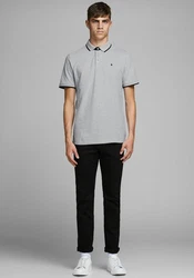 Jack & Jones Poloshirt JJEPAULOS POLO SS NOOS Grau/Hellgrau