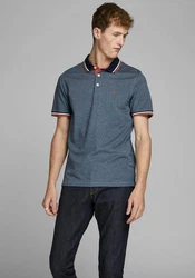 Jack & Jones Poloshirt JJEPAULOS POLO SS NOOS Denim Blue