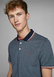 Jack & Jones Poloshirt JJEPAULOS POLO SS NOOS Denim Blue