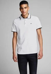 Jack & Jones Poloshirt JJEPAULOS POLO SS NOOS Grau/Hellgrau/Schwarz/Weiß/Creme