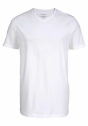 Jack & Jones T-Shirt JACBASIC V-NECK TEE 2 PACK Weiß/Creme