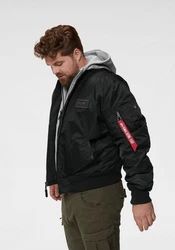 ALPHA INDUSTRIES Jacke 'MA-1 D-Tec' Schwarz/Grau/Dunkelgrau