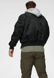 ALPHA INDUSTRIES Jacke 'MA-1 D-Tec' Schwarz/Grau/Dunkelgrau