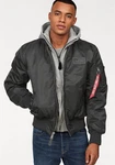 ALPHA INDUSTRIES Jacke 'MA-1 D-Tec' Schwarz/Grau/Dunkelgrau