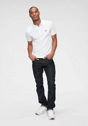 Lacoste Poloshirt mit Polokragen Weiß/Grau/Creme