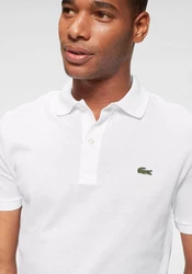 Lacoste Poloshirt mit Polokragen Weiß/Grau/Creme