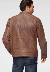 Bruno Banani Lederjacke Flint Bikerkragen Braun/Dunkelbraun