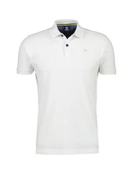 LERROS Poloshirt uni regular fit Creme/Weiß