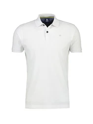 LERROS Poloshirt uni regular fit Creme/Weiß