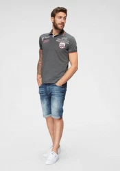Cipo & Baxx Poloshirt Rowing Club Dunkelgrau/Hellgrau/Grau