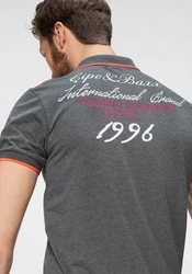 Cipo & Baxx Poloshirt Rowing Club Dunkelgrau/Hellgrau/Grau
