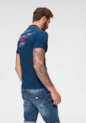 Cipo & Baxx Poloshirt Rowing Club Dunkelblau/Hellblau/Blau