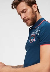 Cipo & Baxx Poloshirt Rowing Club Dunkelblau/Hellblau/Blau