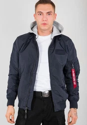 ALPHA INDUSTRIES Übergangsjacke nachtblau/hellgrau/rot/weiß