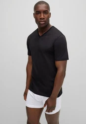 BOSS Herren Classic T-Shirt V-Neck 3er Pack Weiß/Grau/Schwarz