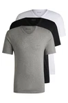 BOSS Herren Classic T-Shirt V-Neck 3er Pack Weiß/Grau/Schwarz