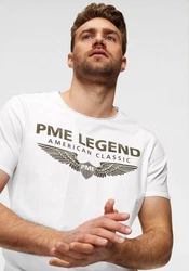 PME LEGEND Rundhalsshirt mit Logoprint Beige/Weiß/Khaki/Grau/Dunkelgrün