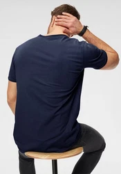 PME LEGEND Rundhalsshirt mit Logoprint Dunkelblau/Hellblau