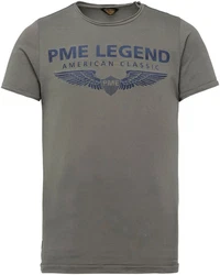 PME LEGEND Rundhalsshirt mit Logoprint Dunkelgrün/Khaki/Grün/Grau