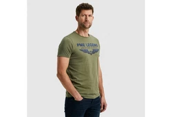 PME LEGEND Rundhalsshirt mit Logoprint Dunkelgrün/Khaki/Grün/Grau