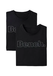 Bench. Loungewear T-Shirt mit Logoprint Schwarz