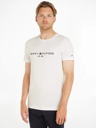 Tommy Hilfiger T-Shirt TOMMY FLAG HILFIGER TEE Weiß/Creme/Beige/Hellblau