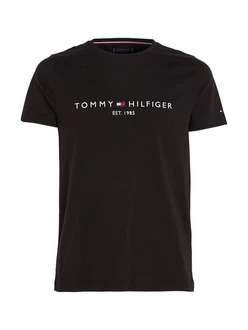 Tommy Hilfiger T-Shirt TOMMY FLAG HILFIGER TEE Schwarz/Jet Black Base Tommy Hilfiger T-Shirt TOMMY FLAG HILFIGER TEE Schwarz/Jet Black Base