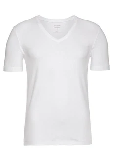 OLYMP T-Shirt 'Level 5' Casual V-Ausschnitt offwhite