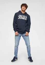JACK & JONES Sweatshirt CORP Logo Hoodie navy/wei