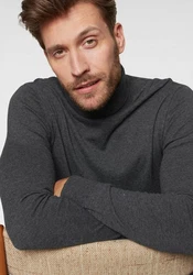 Jack & Jones Sweatshirt JJEEMIL KNIT ROLL NECK NOOS Dark Grey Melange