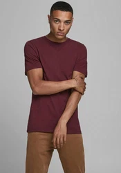 Jack & Jones Rundhalsshirt JJEORGANIC BASIC TEE SS O-NECK bordeaux