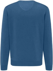 FYNCH-HATTON Strickpullover mit V-Kragen Blau/Hellblau