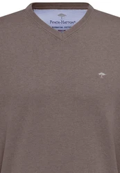 FYNCH-HATTON Strickpullover mit V-Kragen Grau/Braun/Lila/Khaki/Dunkelbraun/Dunkelgrün