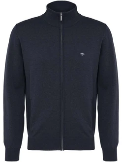 FYNCH-HATTON Strickjacke mit Reißverschluss Dunkelblau/Dunkelgrau/Blau